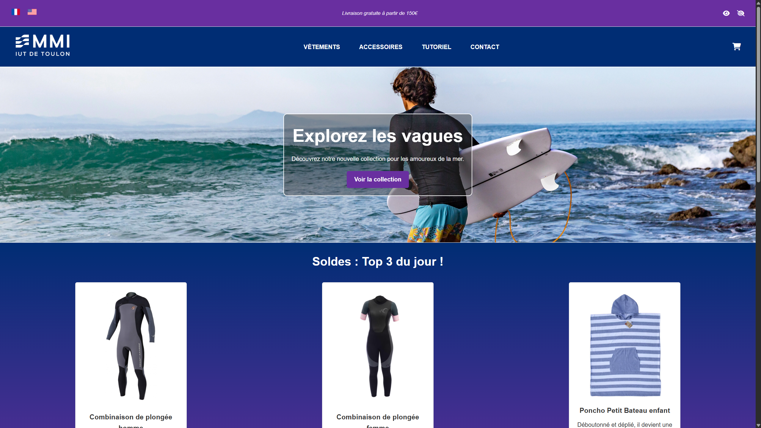 Aperçu de MMI Sport de Glisse : Site e-commerce